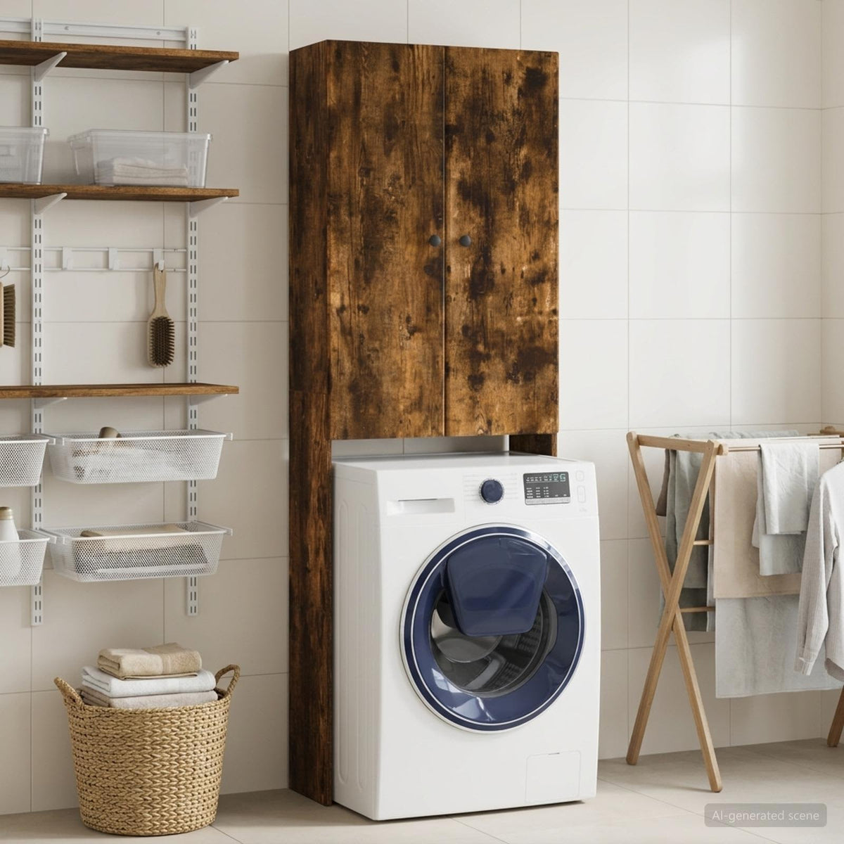 Toilet Cabinet BREDA Smoked Oak 66 x 25.5 x 190 cm