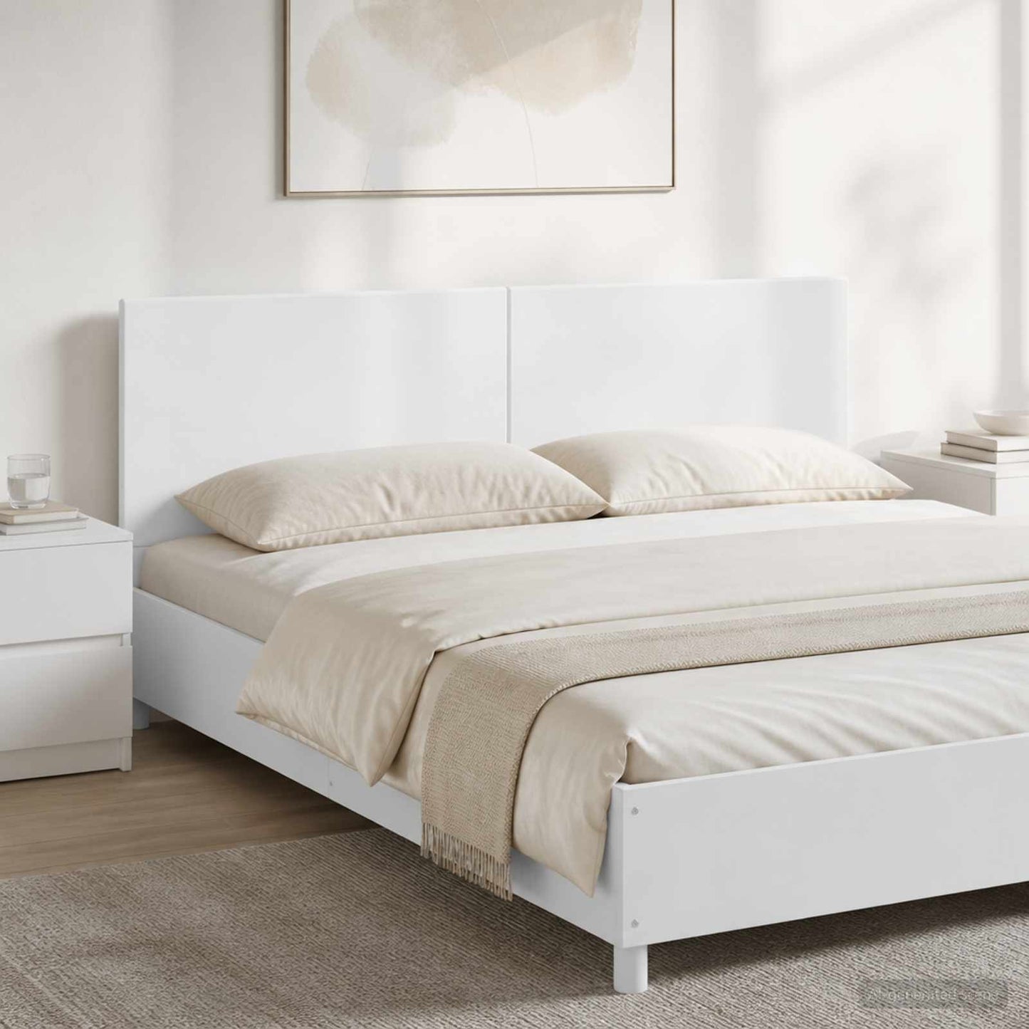 Wall-Mounted Headboard BREDA White Engineered Wood