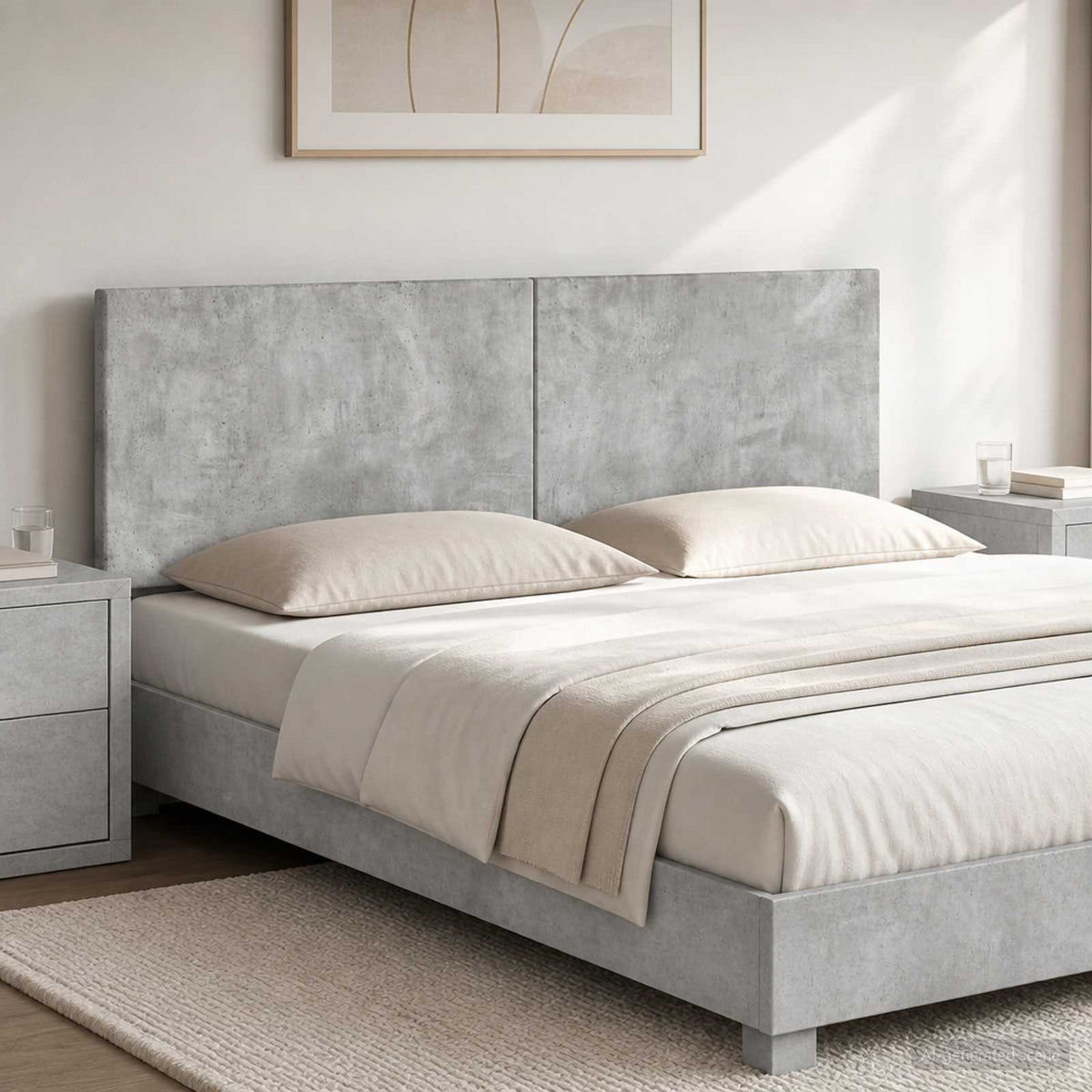Wall-Mounted Headboard BREDA Concrete Grey Engineered Wood
