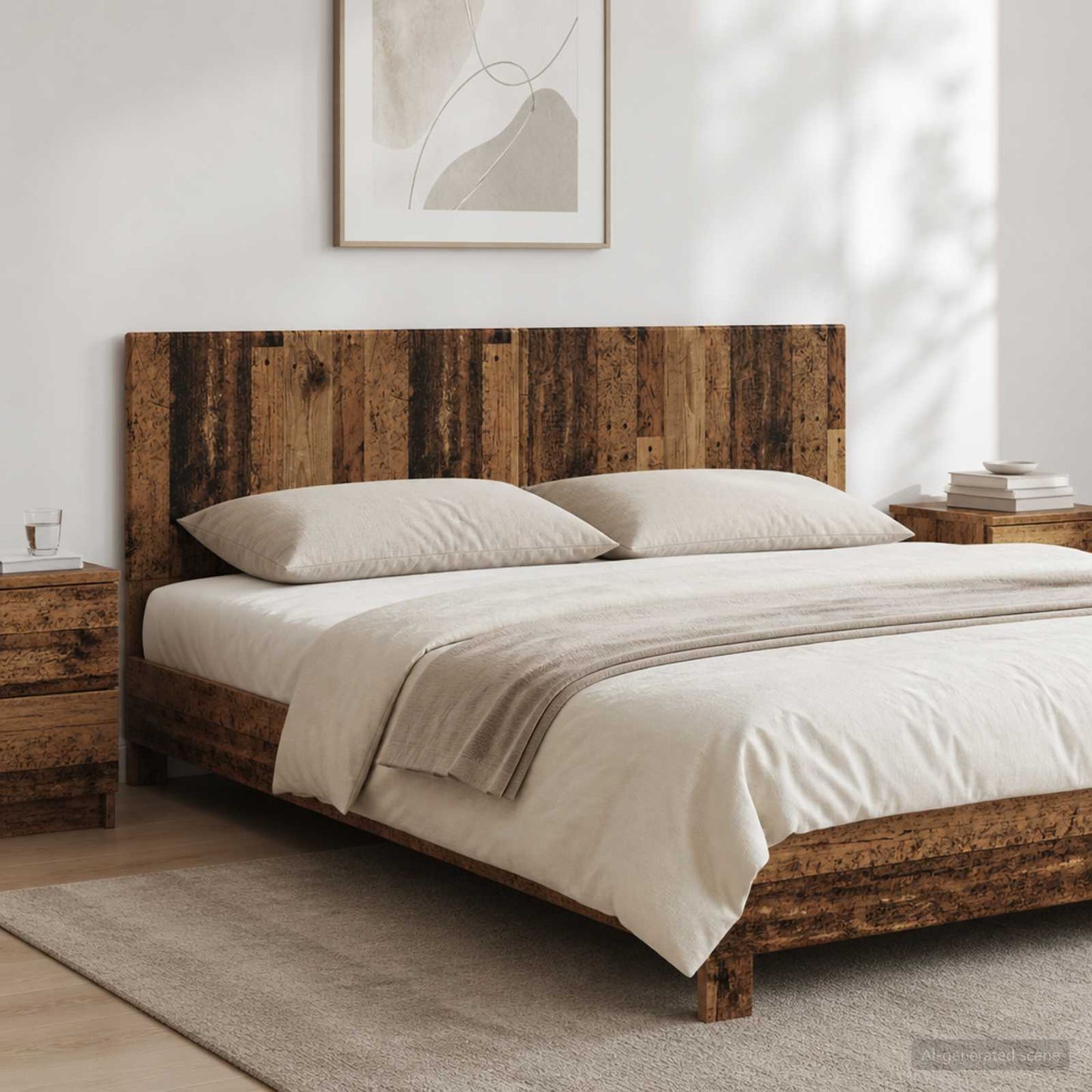 Wall-Mounted Headboard BREDA Old Wood Engineered Wood