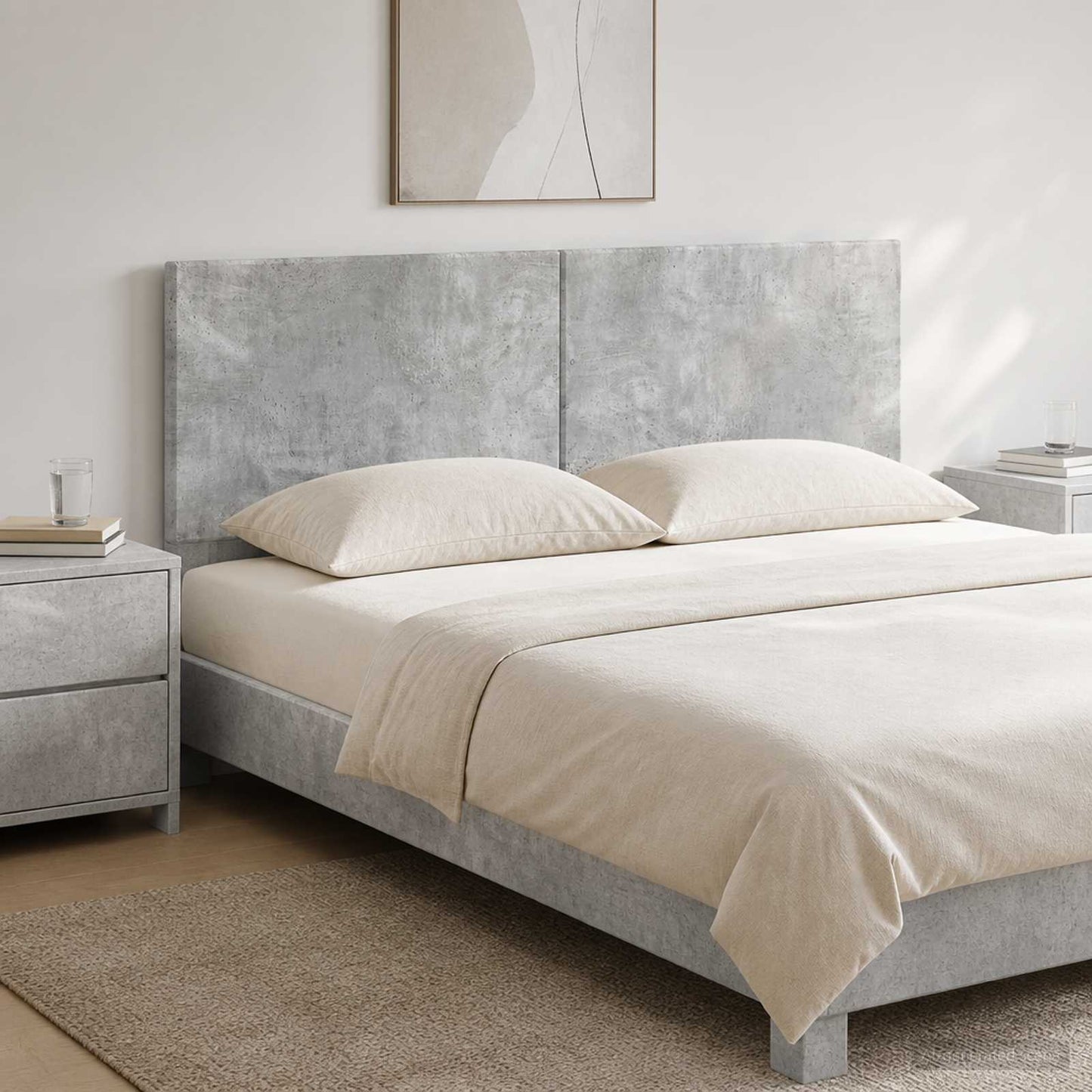 Wall-Mounted Headboard BREDA Concrete Grey Engineered Wood