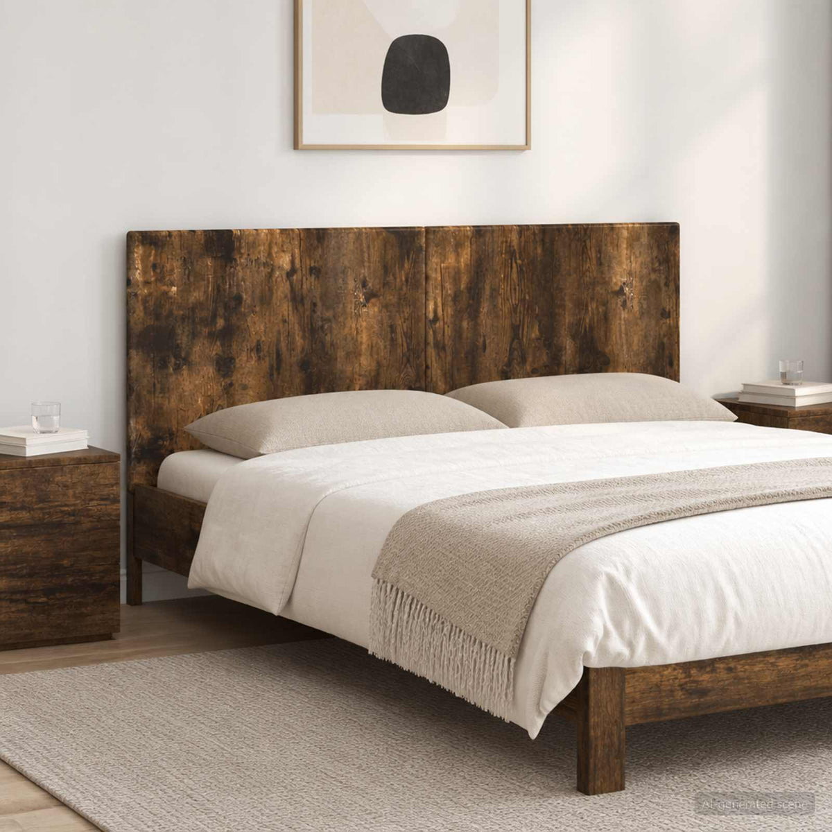 Wall-Mounted Headboard BREDA Smoked Oak Engineered Wood