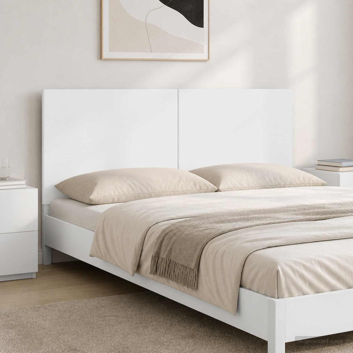 Wall-Mounted Headboard BREDA High Gloss White Engineered Wood