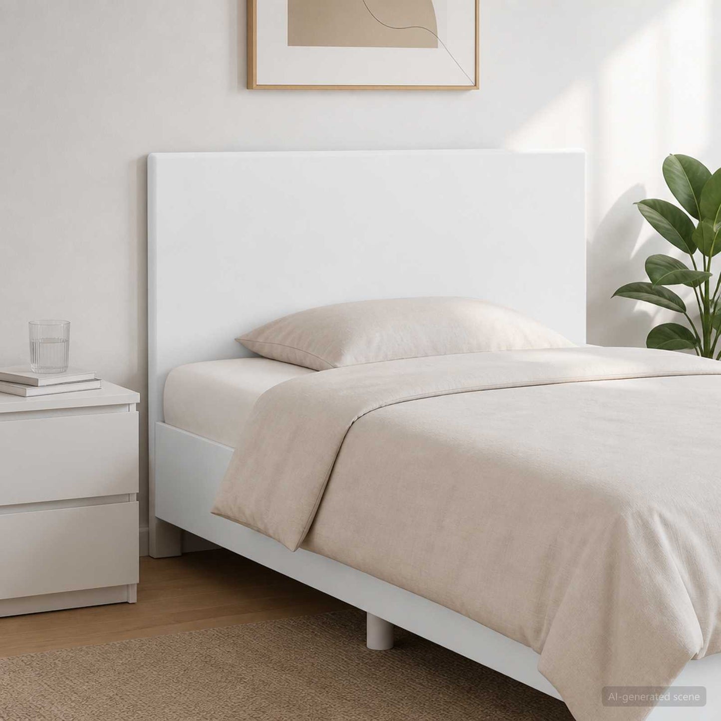 Wall-Mounted Headboard BREDA White Engineered Wood