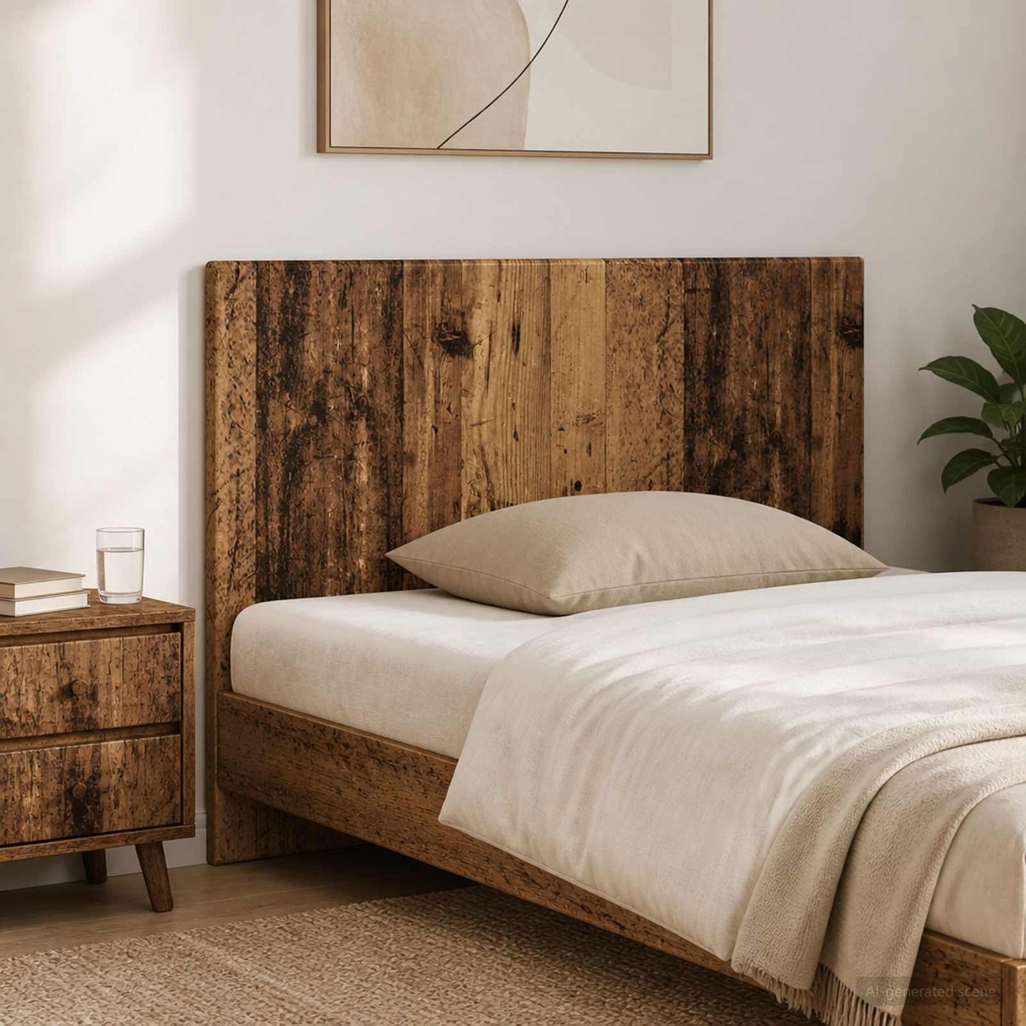 Wall-Mounted Headboard BREDA Old Wood Engineered Wood