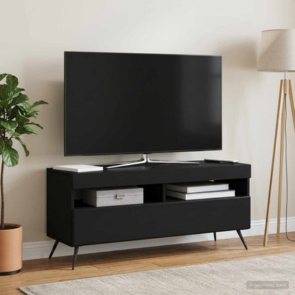 LED TV Cabinet Black Engineered Wood
