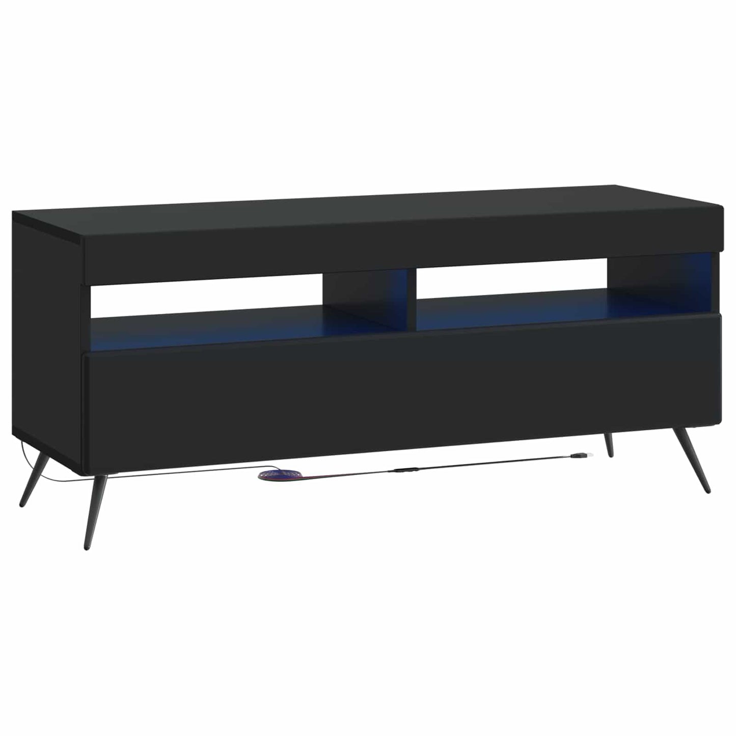 LED TV Cabinet Black Engineered Wood