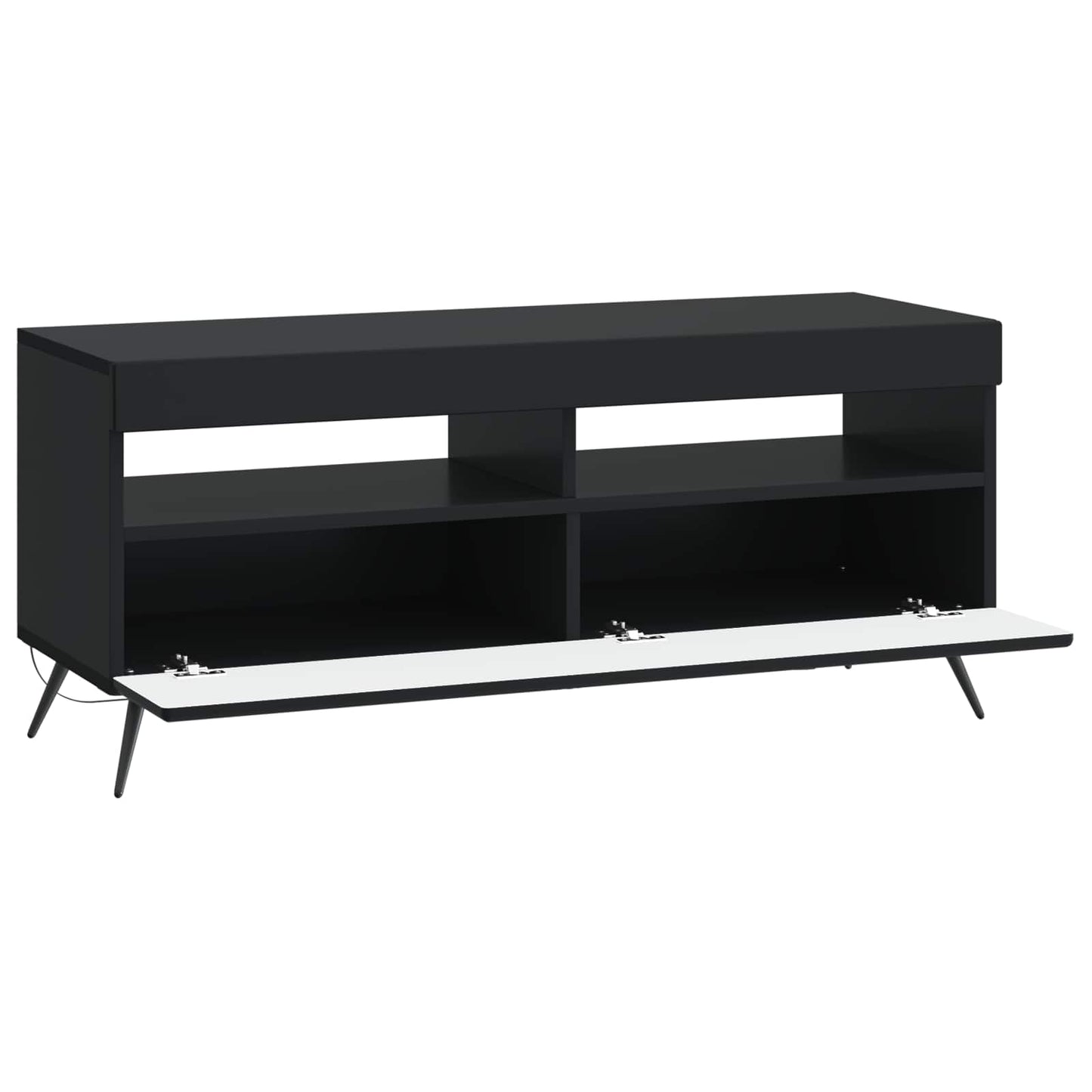 LED TV Cabinet Black Engineered Wood