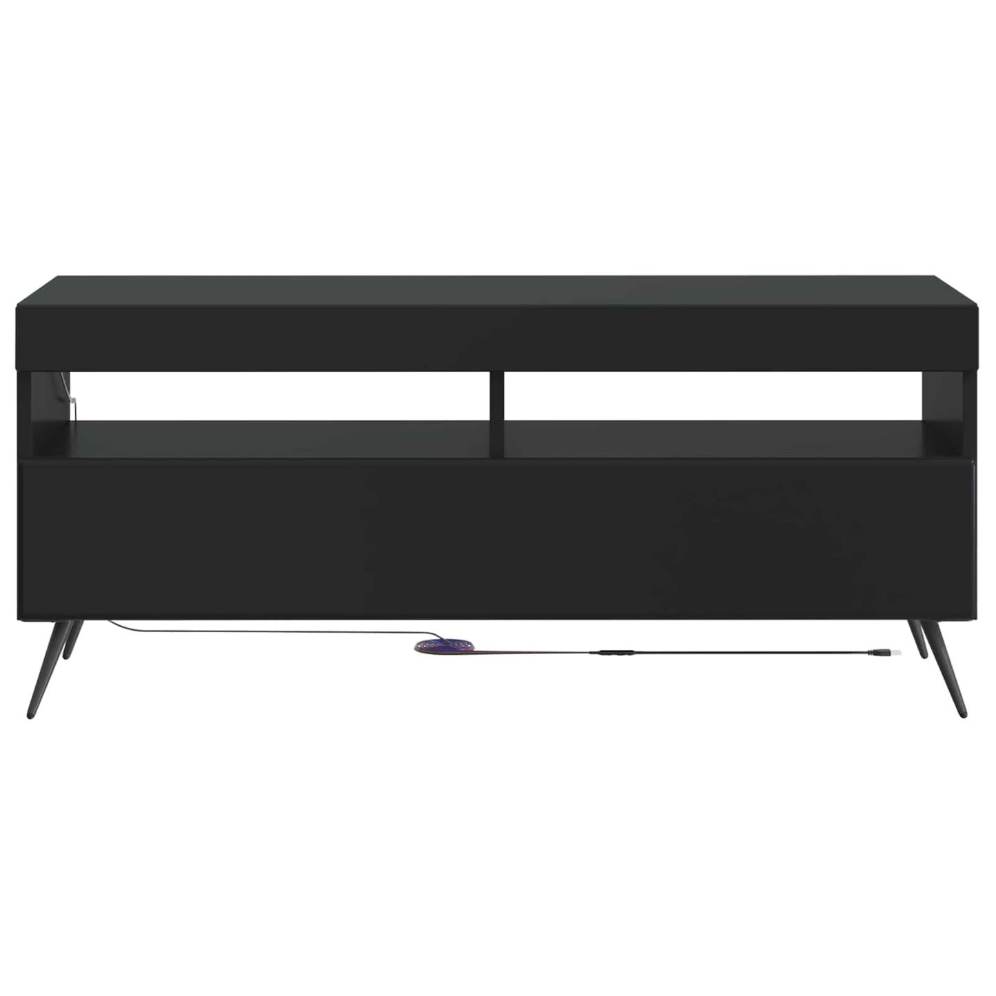 LED TV Cabinet Black Engineered Wood