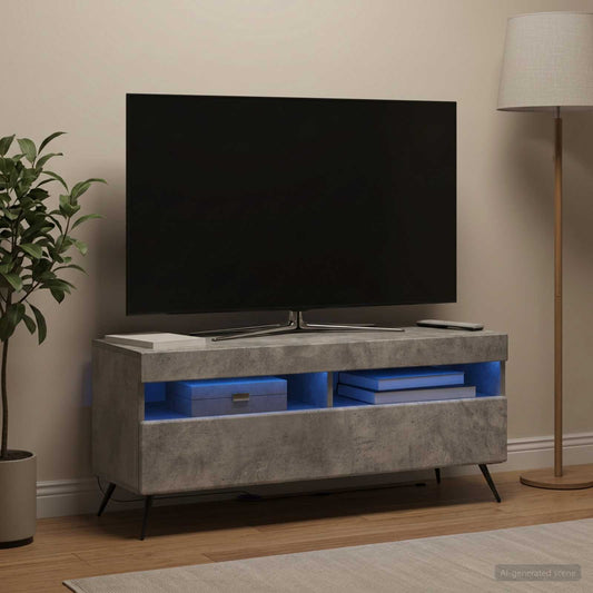 LED TV Cabinet Concrete Grey Engineered Wood