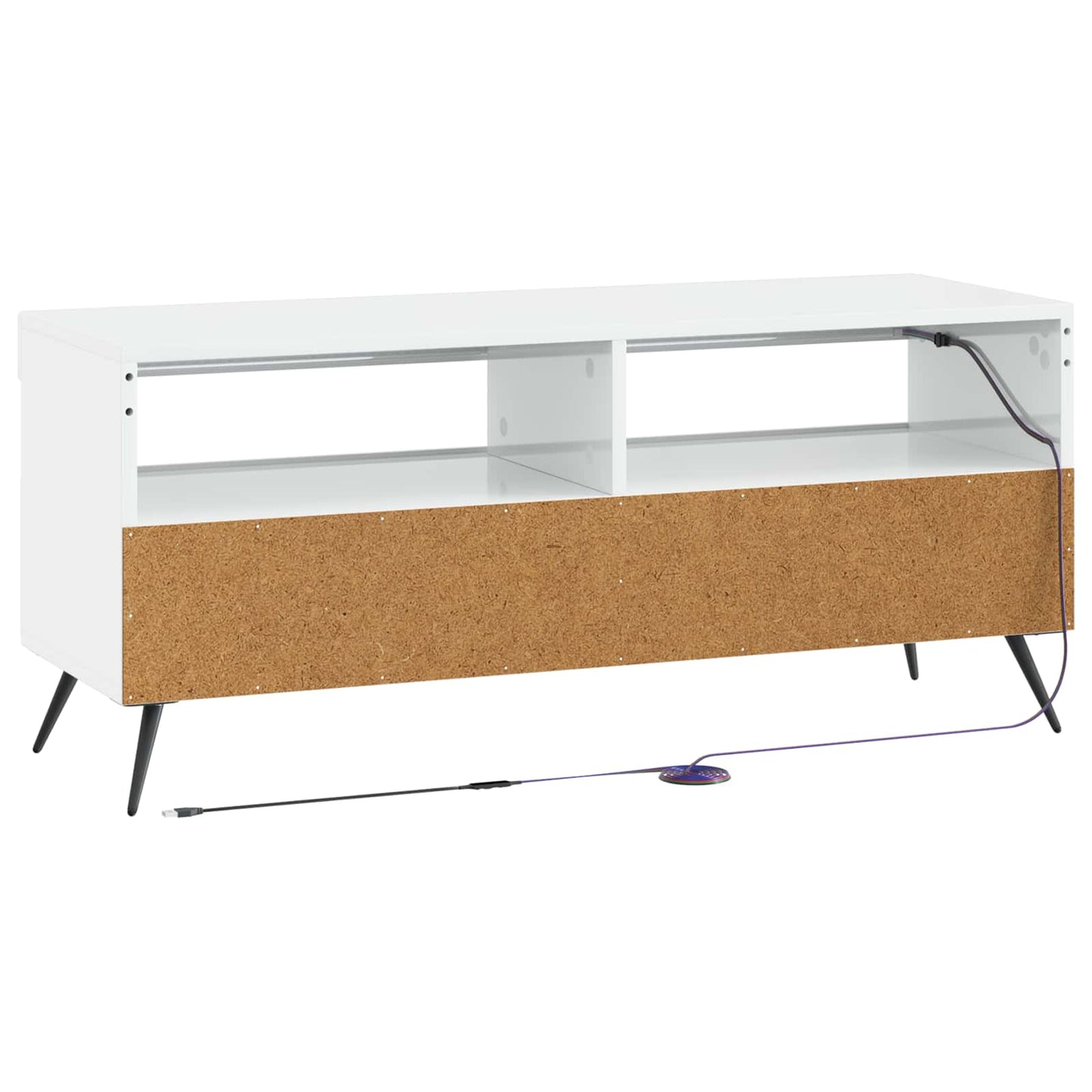 LED TV Cabinet High Gloss White Engineered Wood