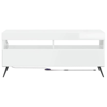 LED TV Cabinet High Gloss White Engineered Wood