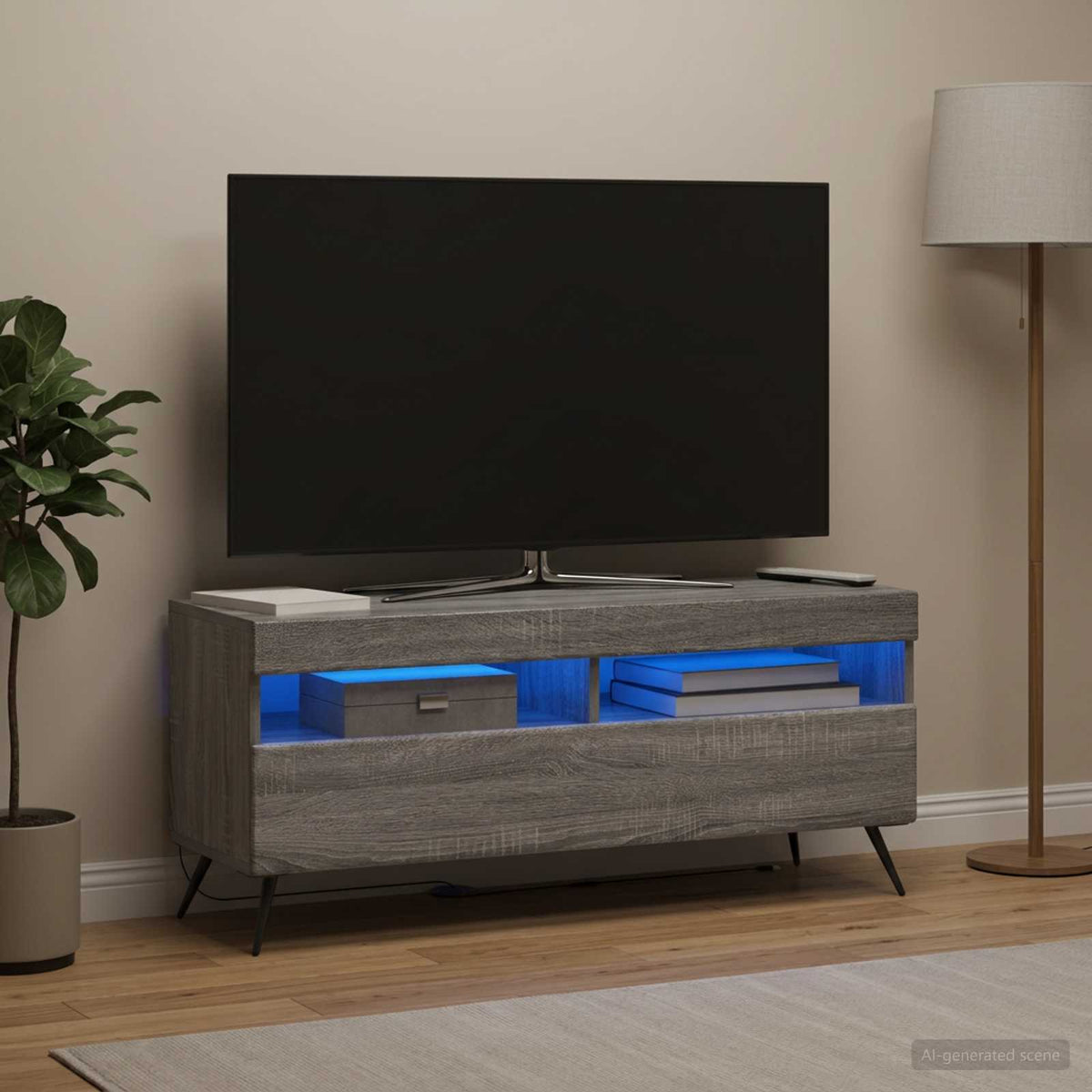 LED TV Cabinet Grey Sonoma Engineered Wood