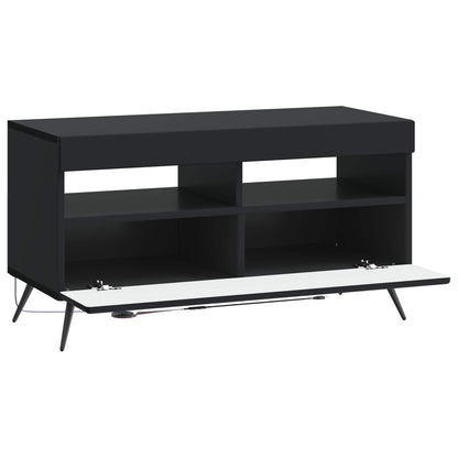 LED TV Cabinet Black Engineered Wood