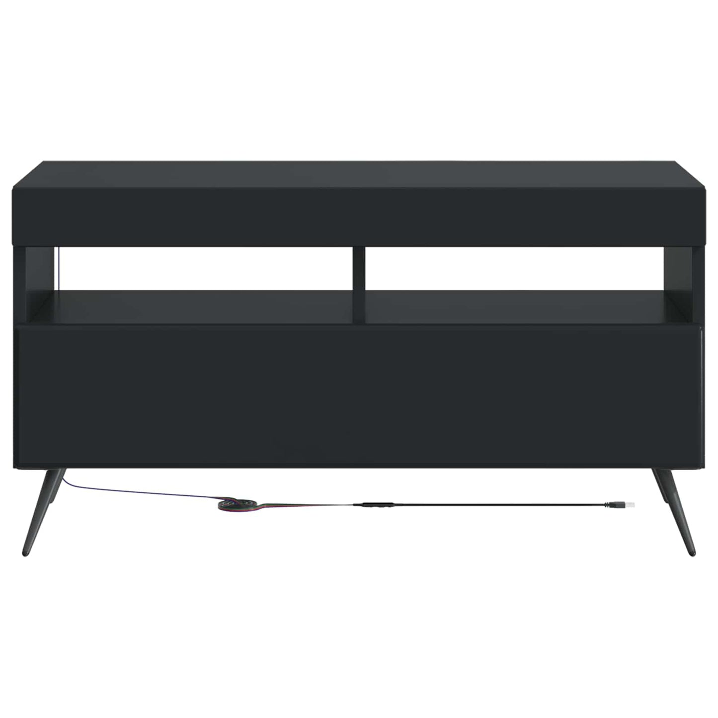 LED TV Cabinet Black Engineered Wood