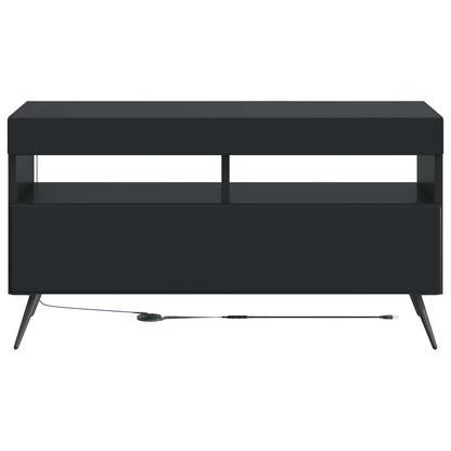 LED TV Cabinet Black Engineered Wood