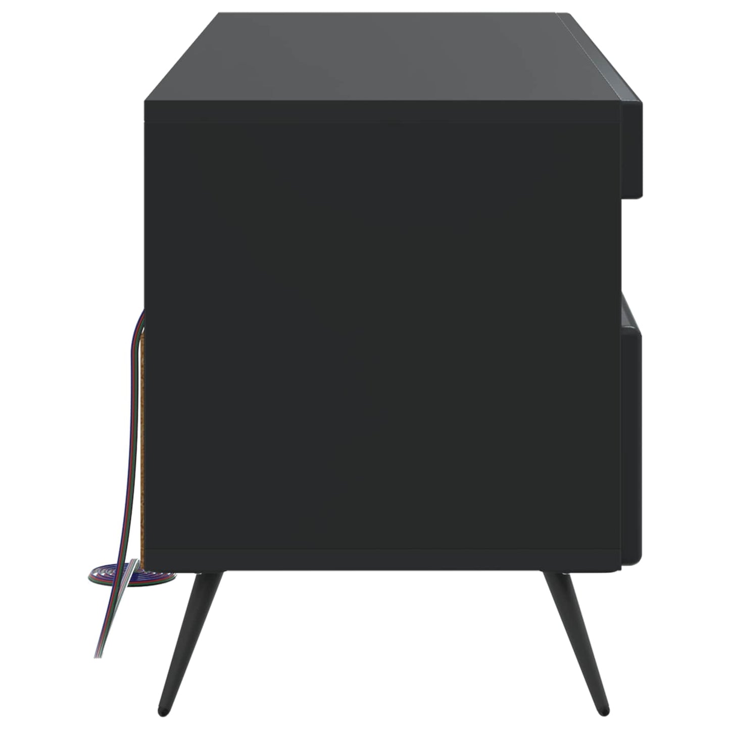 LED TV Cabinet Black Engineered Wood