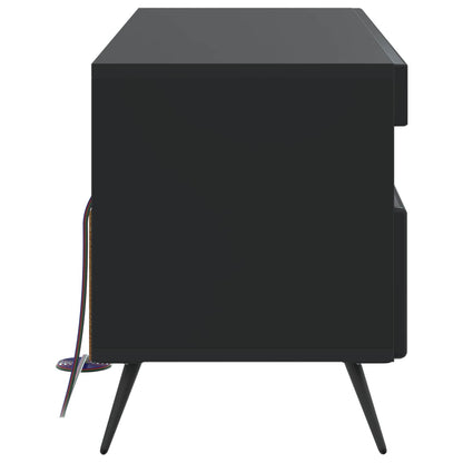 LED TV Cabinet Black Engineered Wood