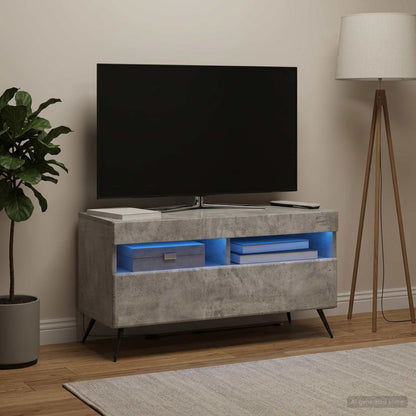LED TV Cabinet Concrete Grey Engineered Wood