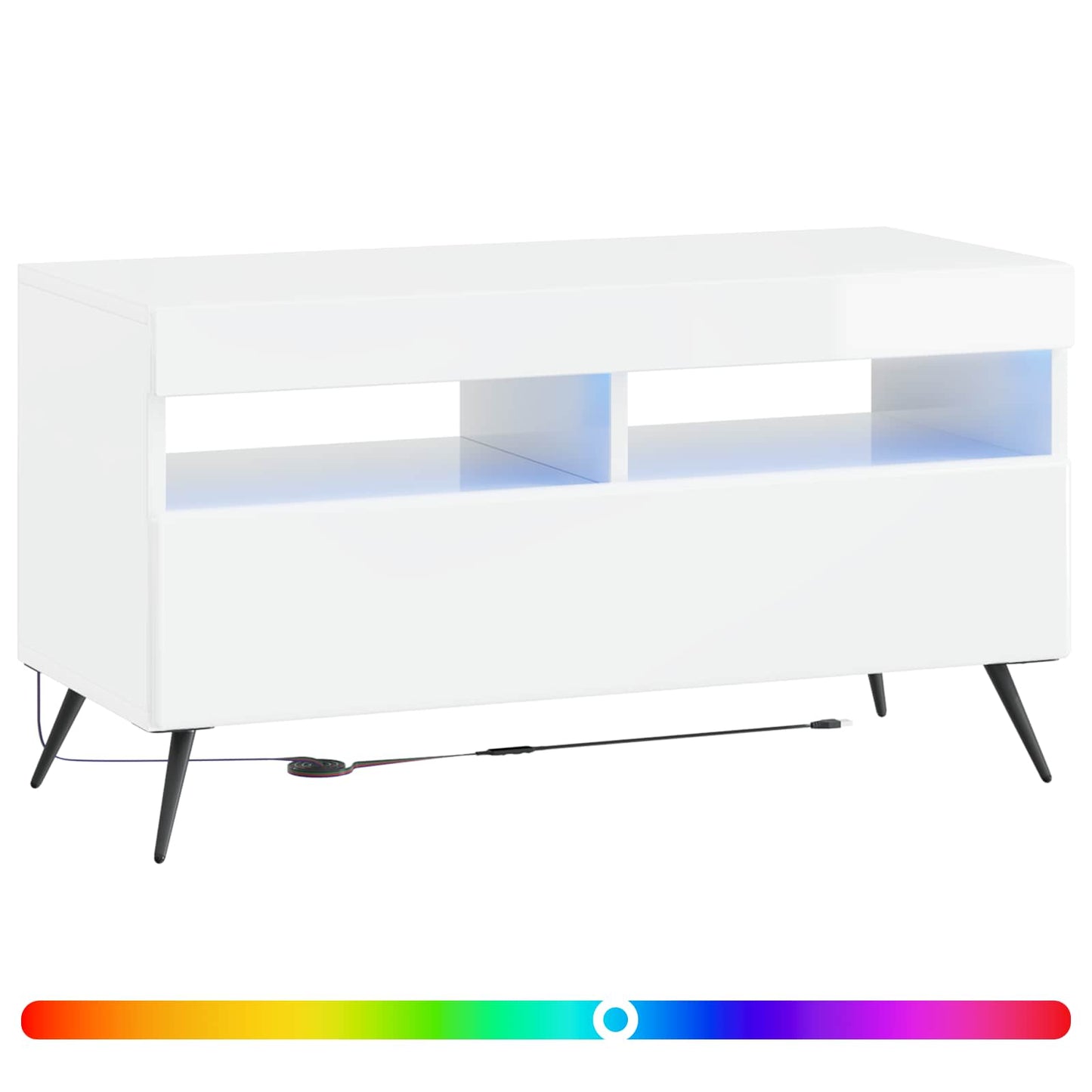 LED TV Cabinet BREDA High Gloss White Engineered Wood