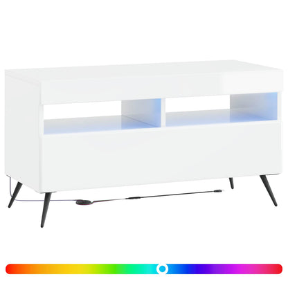 LED TV Cabinet BREDA High Gloss White Engineered Wood