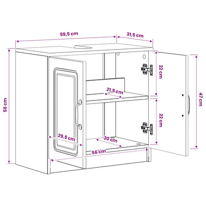 Bathroom Sink Cabinet UTRECHT White 59.5 x 31.5x 59 cm