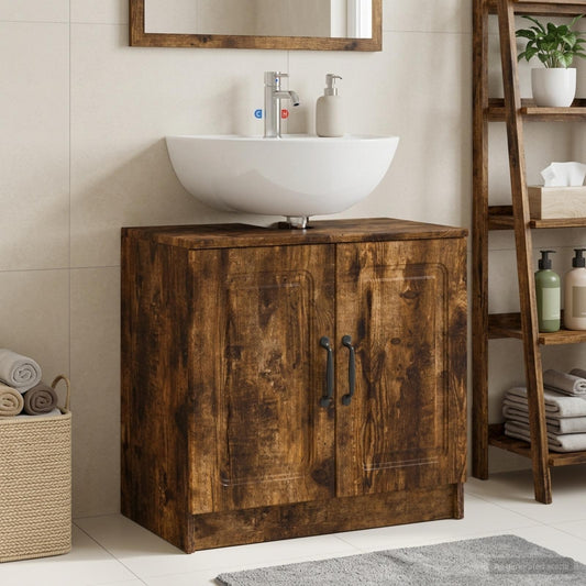 Bathroom Sink Cabinet UTRECHT Smoked Oak 59.5 x 31.5x 59 cm