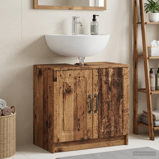 Bathroom Sink Cabinet UTRECHT Old Wood 59.5 x 31.5x 59 cm