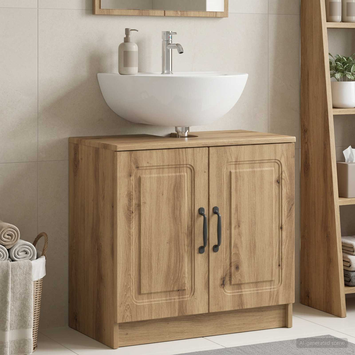 Bathroom Sink Cabinet UTRECHT Artisan Oak 59.5 x 31.5x 59 cm