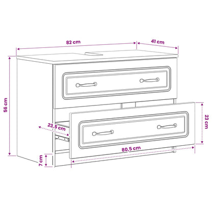 Bathroom Sink Cabinet UTRECHT Black 82 x 41x 56 cm