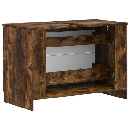 Bathroom Sink Cabinet UTRECHT Smoked Oak 82 x 41x 56 cm