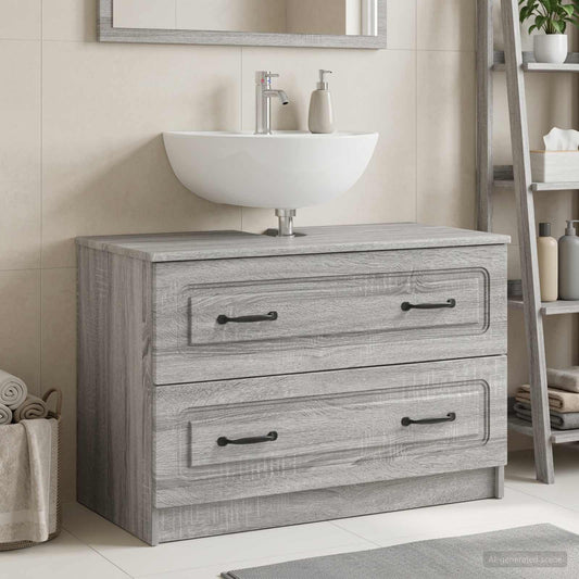 Bathroom Sink Cabinet UTRECHT Grey Sonoma 82 x 41x 56 cm
