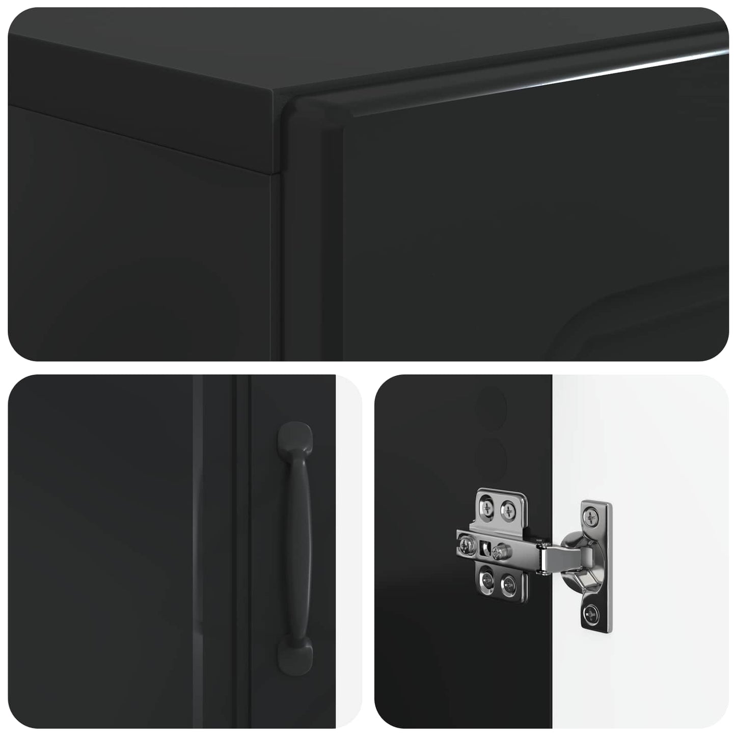 Bathroom Cabinet with Open Shelf UTRECHT Black 30 x 31 x 187 cm