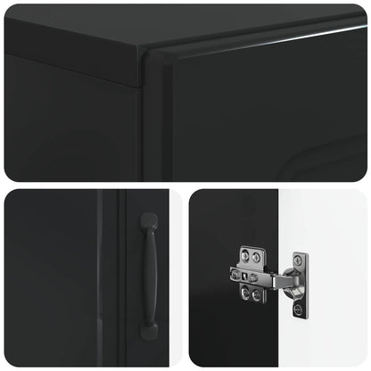 Bathroom Cabinet with Open Shelf UTRECHT Black 30 x 31 x 187 cm