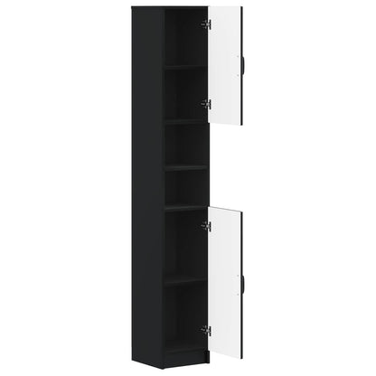 Bathroom Cabinet with Open Shelf UTRECHT Black 30 x 31 x 187 cm