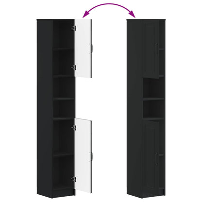 Bathroom Cabinet with Open Shelf UTRECHT Black 30 x 31 x 187 cm