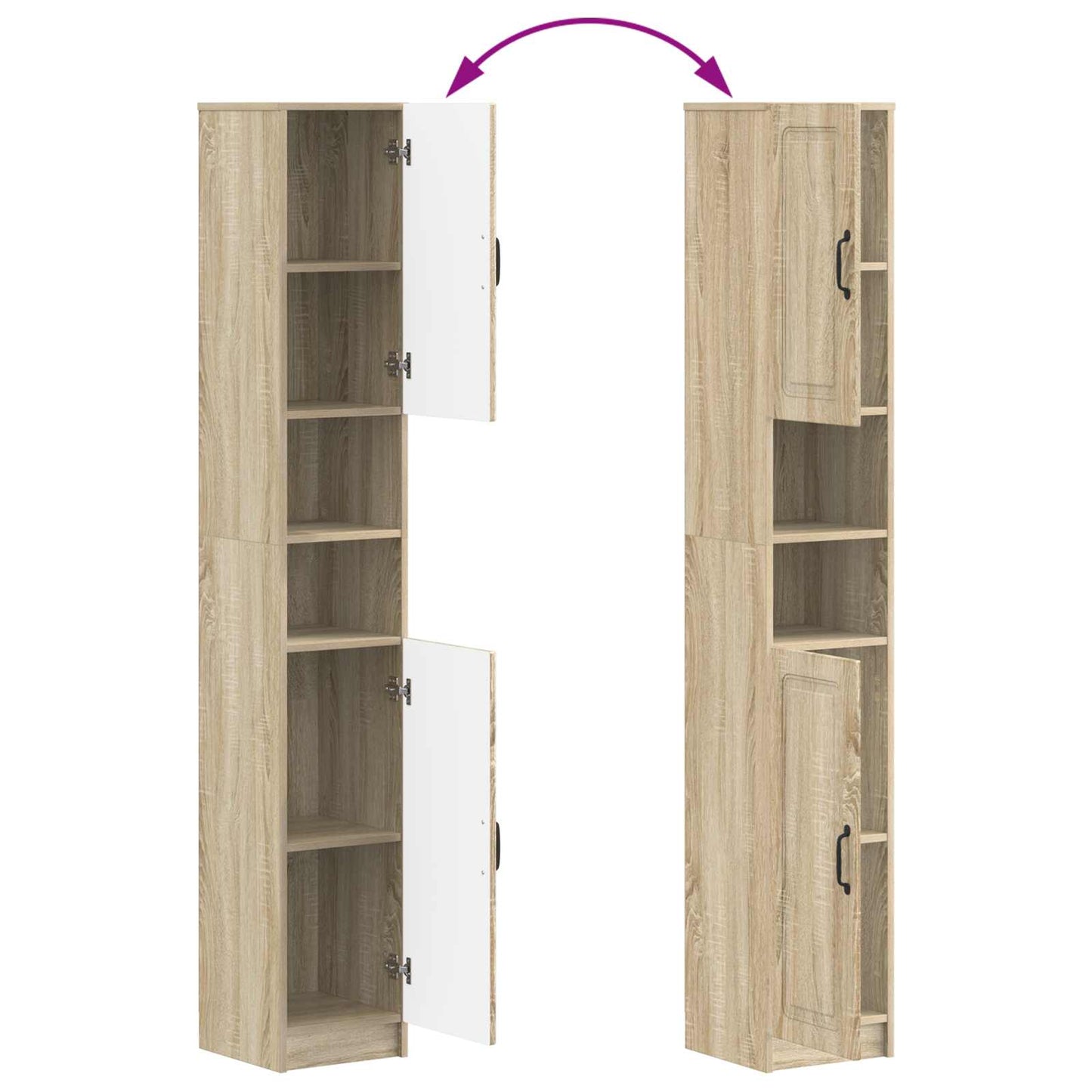 Bathroom Cabinet with Open Shelf UTRECHT Sonoma Oak