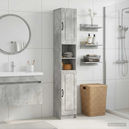 Bathroom Cabinet with Open Shelf UTRECHT Concrete Grey
