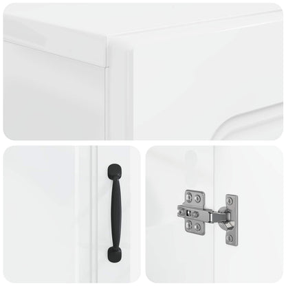 Bathroom Cabinet with Open Shelf UTRECHT High Gloss White