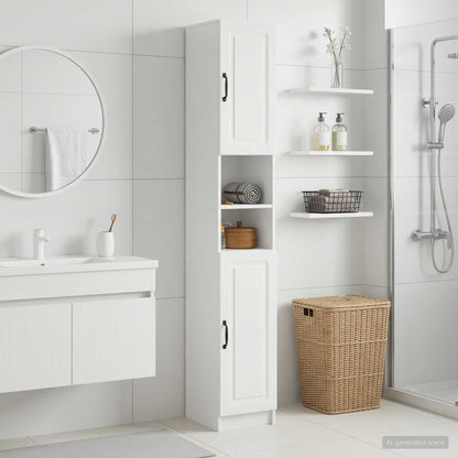 Bathroom Cabinet with Open Shelf UTRECHT High Gloss White