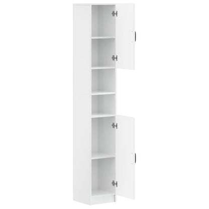Bathroom Cabinet with Open Shelf UTRECHT High Gloss White