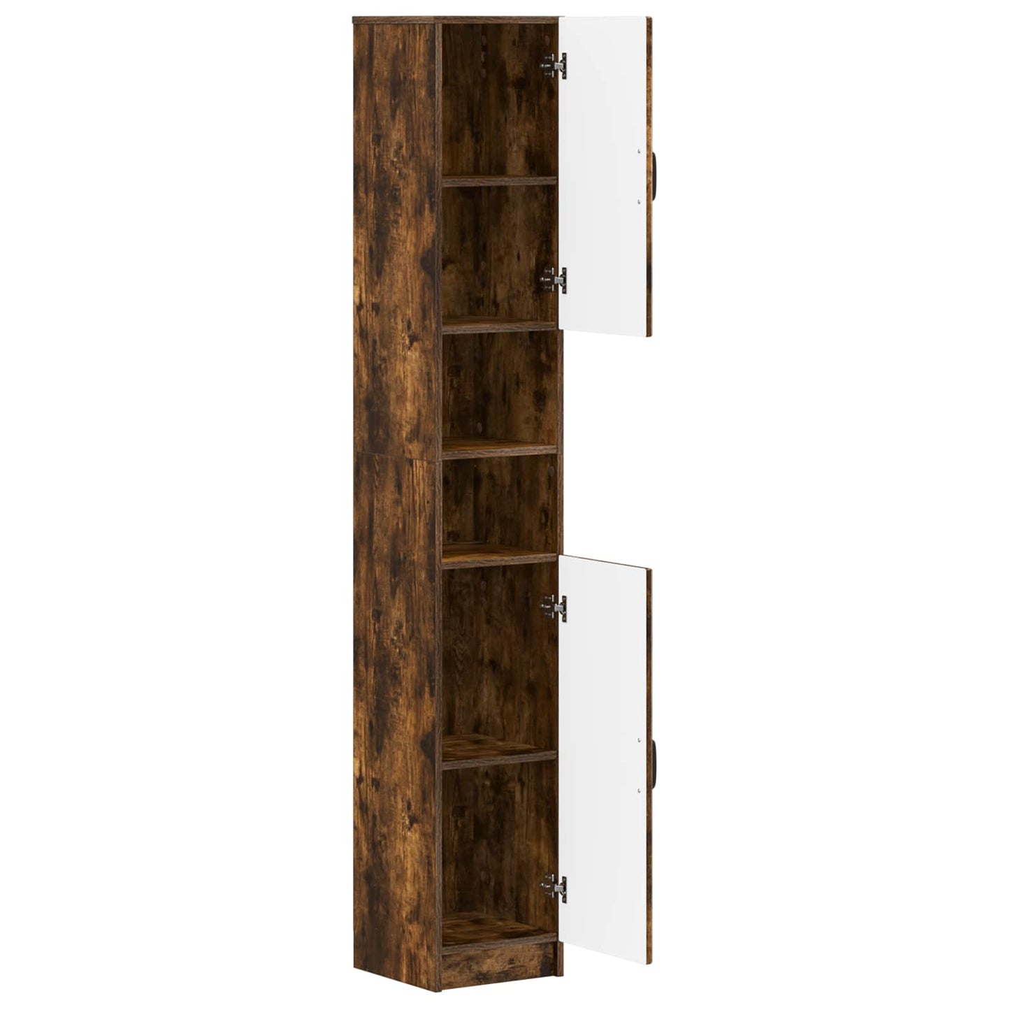 Bathroom Cabinet with Open Shelf UTRECHT Smoked Oak