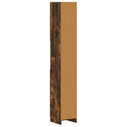 Bathroom Cabinet with Open Shelf UTRECHT Smoked Oak