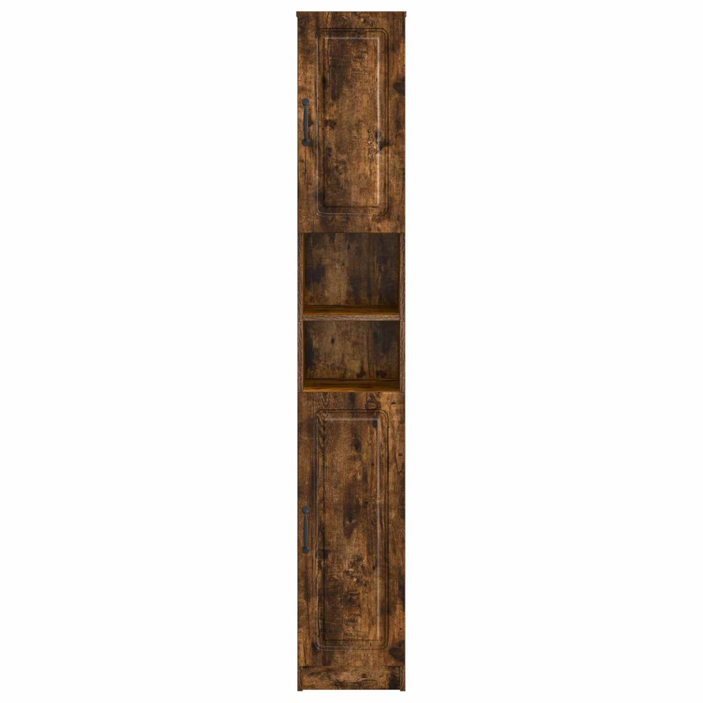 Bathroom Cabinet with Open Shelf UTRECHT Smoked Oak
