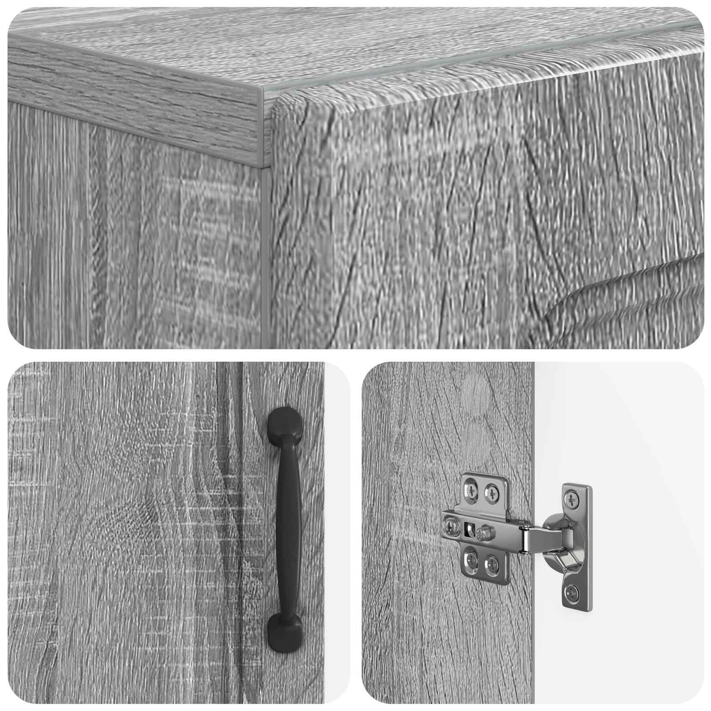 Bathroom Cabinet with Open Shelf UTRECHT Grey Sonoma