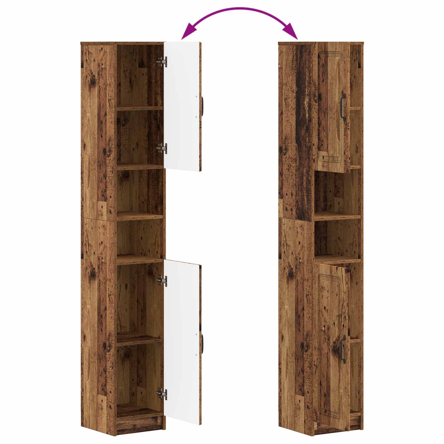 Bathroom Cabinet with Open Shelf UTRECHT Old Wood