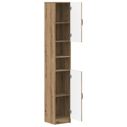Bathroom Cabinet with Open Shelf UTRECHT Artisan Oak