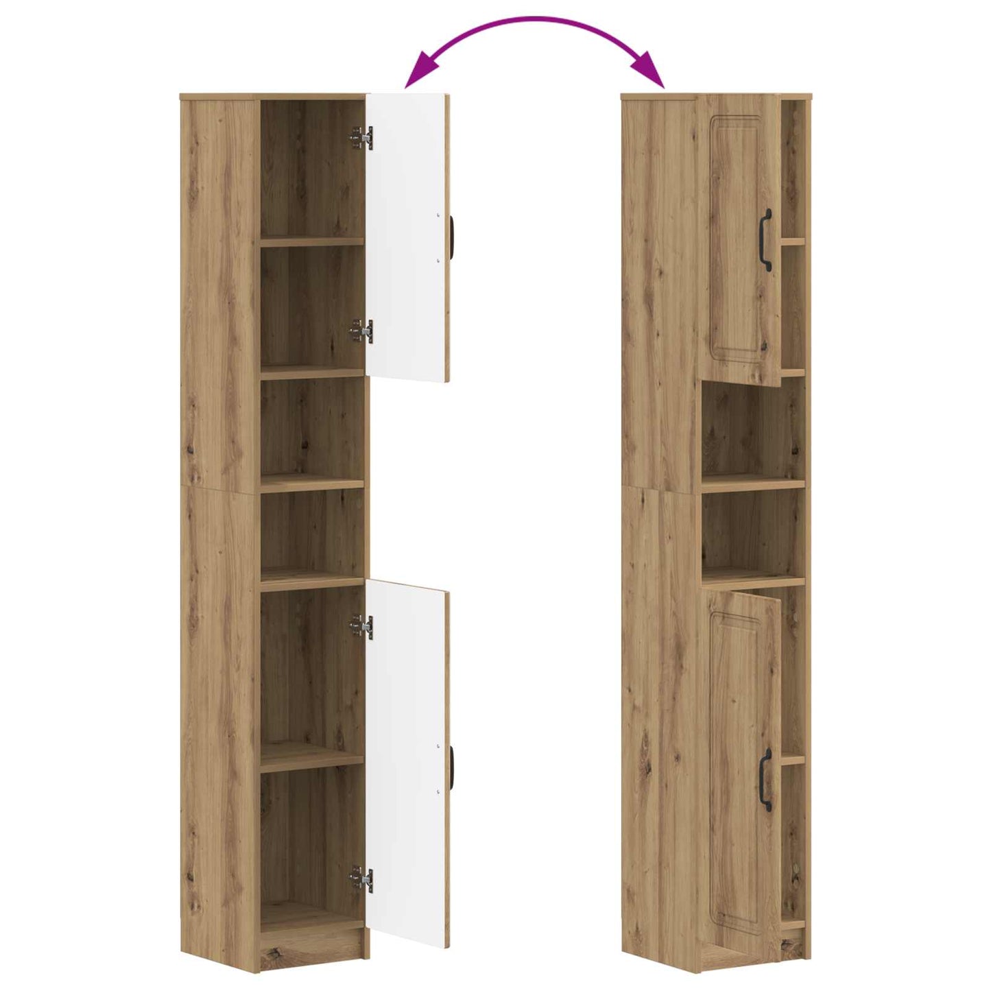 Bathroom Cabinet with Open Shelf UTRECHT Artisan Oak