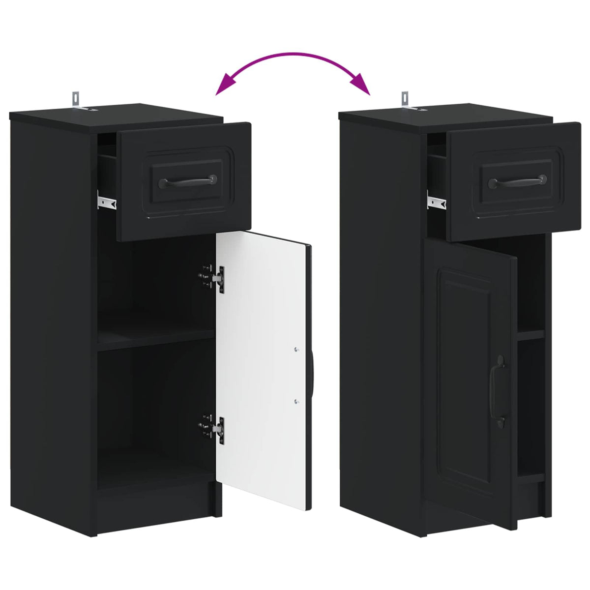 Bathroom Storage Cainet UTRECHT Black 30 x 31 x 77 cm