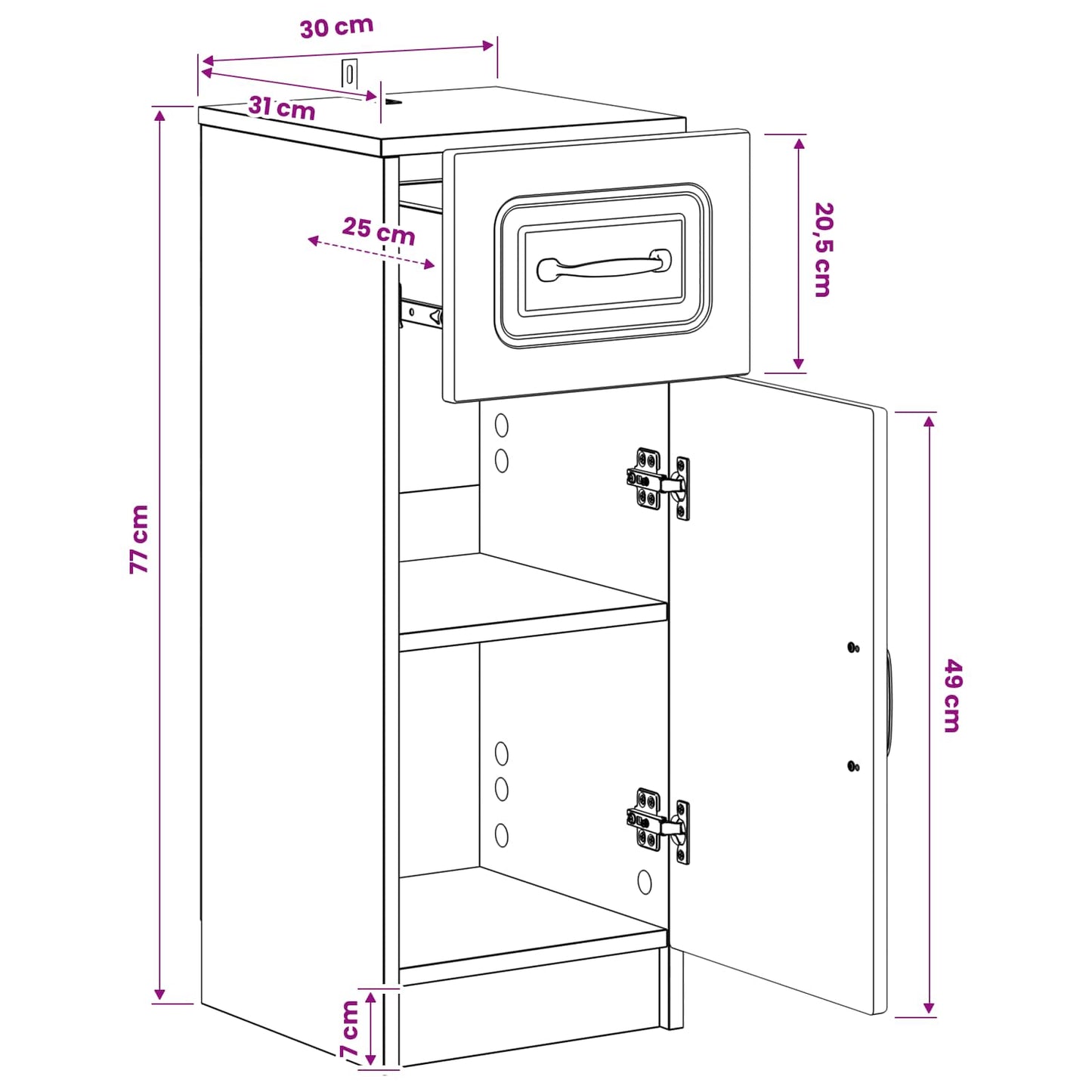 Bathroom Storage Cainet UTRECHT Grey Sonoma 30 x 31 x 77 cm